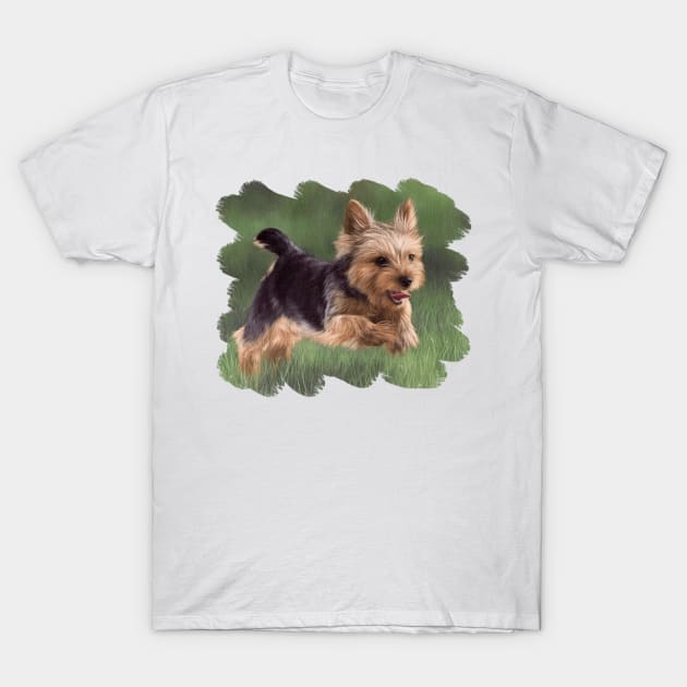 Yorkshire Terrier Painting T-Shirt by rachelstribbling